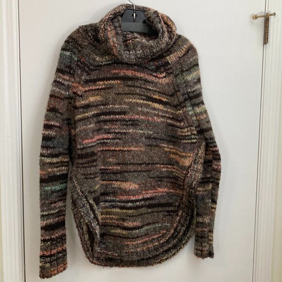 Desigual Medium Cowl neck handknit sweater multicolor hygge lagenlook - Picture 1 of 5